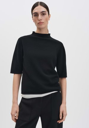 STRAIGHT CUT - Strickpullover - black