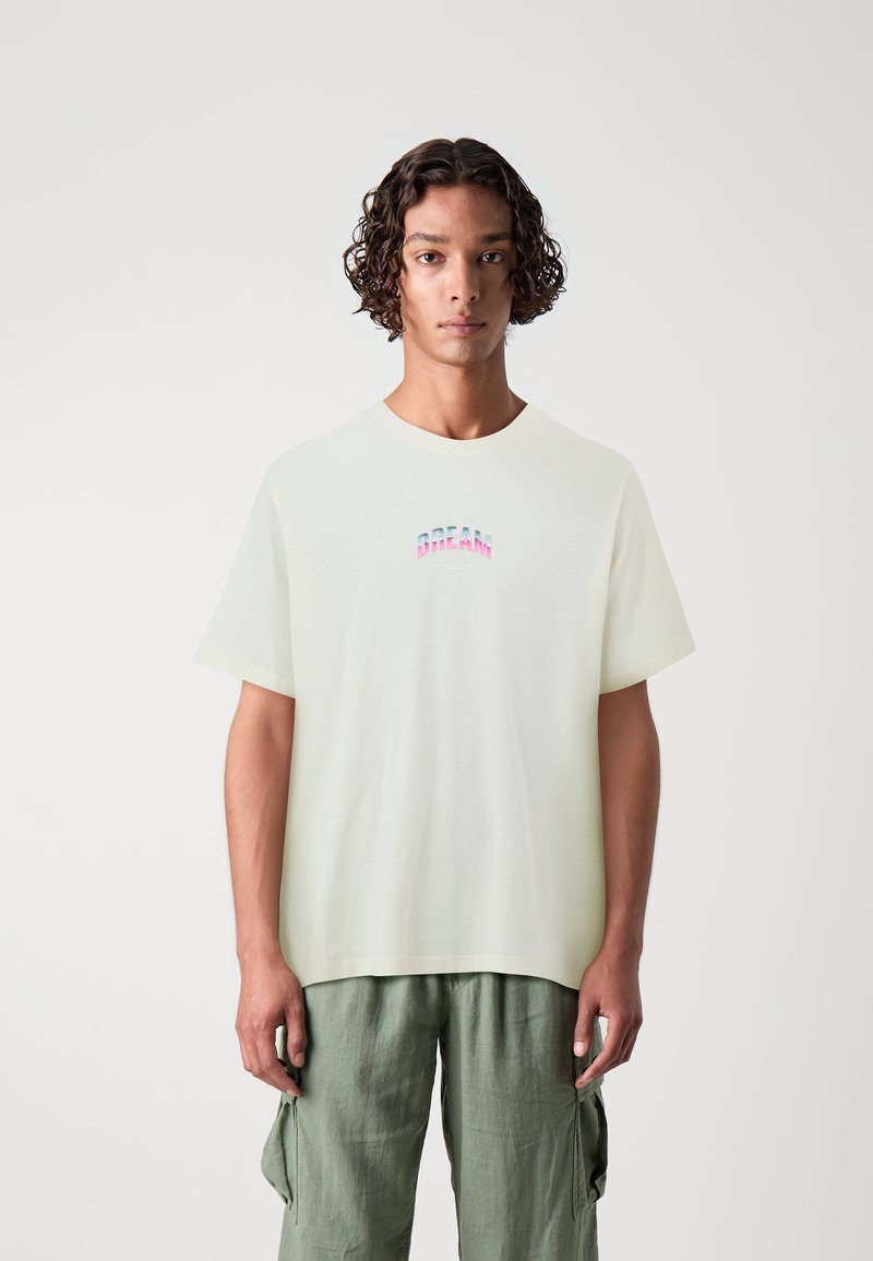 Jack & Jones JORLOOSIE TEE CREW NECK UNISEX - T-shirts med print - antique white