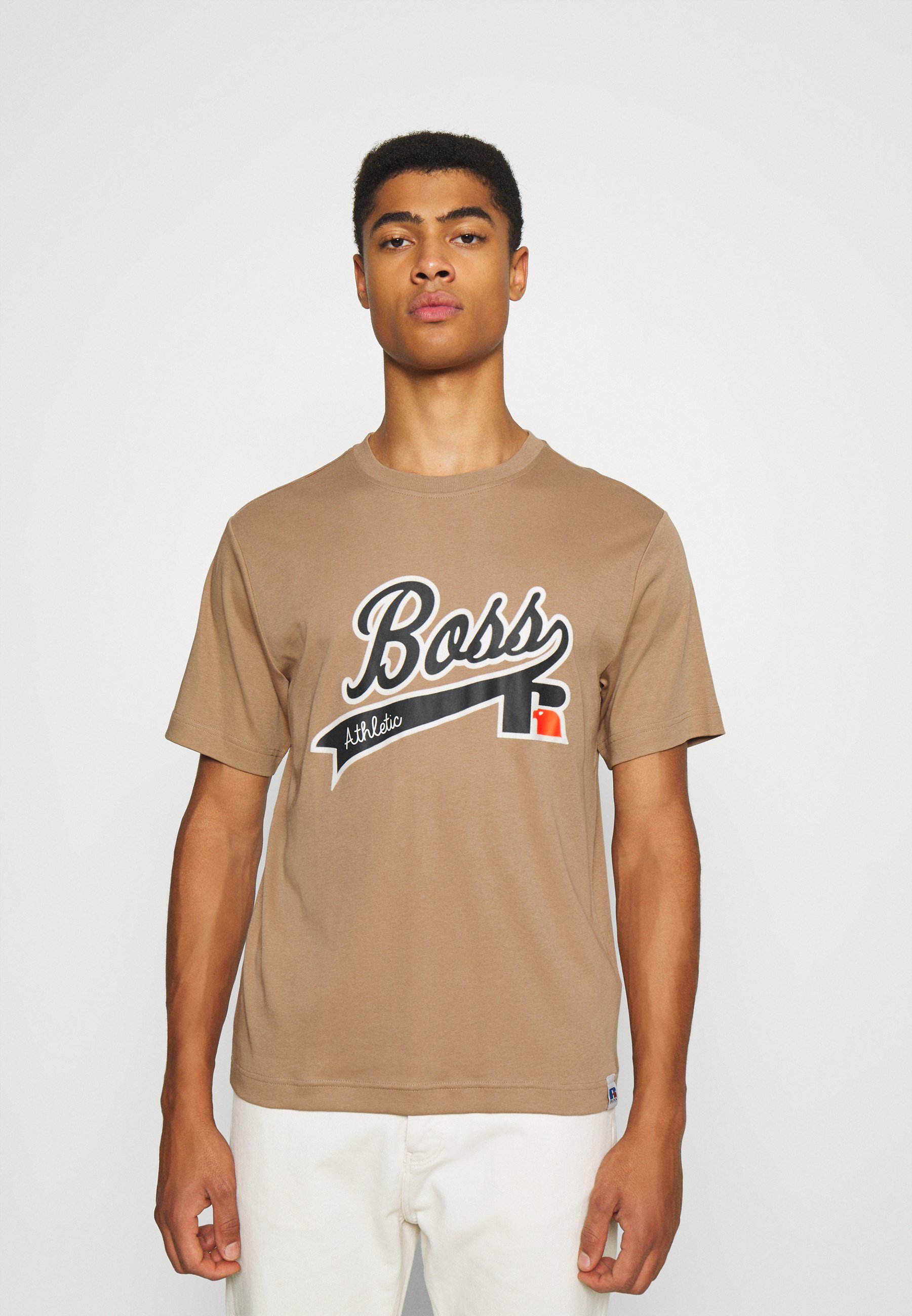 BOSS BOSS X RUSSELL ATHLETIC - T-Shirt print - medium beige/beige