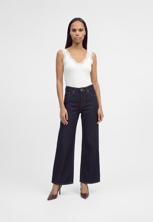 Vero Moda Petite, VMTESSA - Pernera ancha - dark blue denim