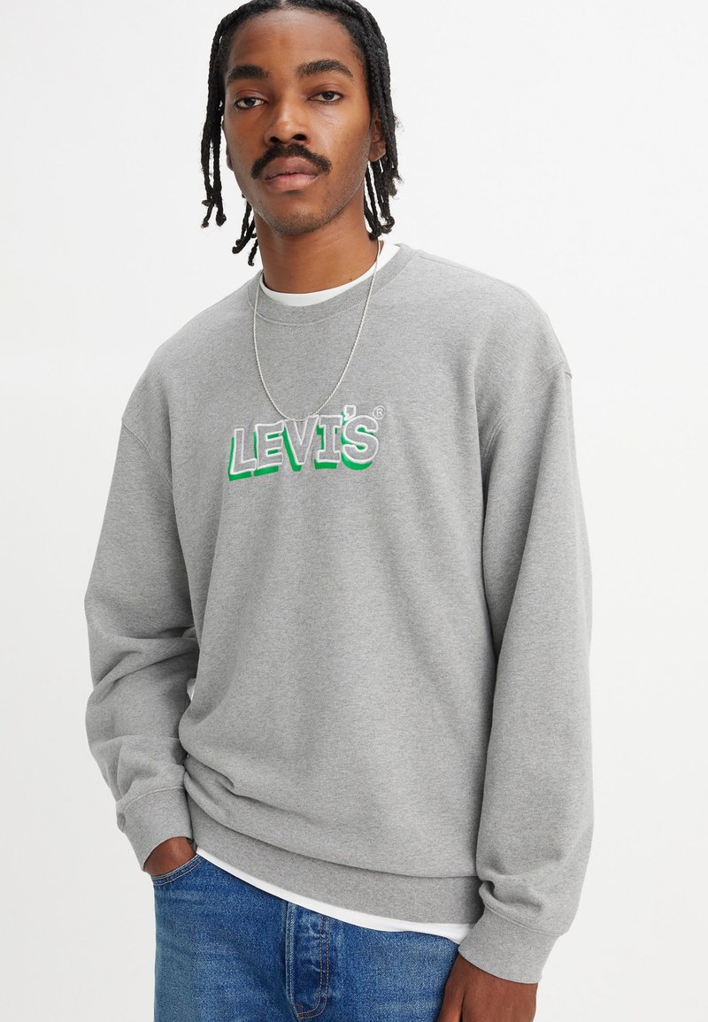 Levi's® RELAXED GRAPHIC CREWNECK SWEATSHIRT - Felpa - headline logo midtone heather grey