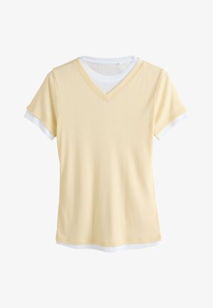 Next, T-shirt imprimé - butter yellow white