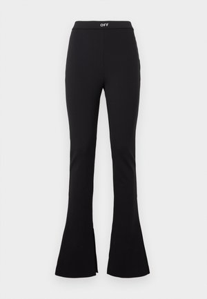 SLEEK SPLIT - Leggings - black/white