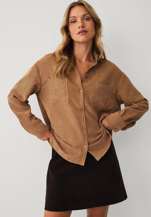 Ellos Collection, KORD-HEMD MIT BRUSTTASCHEN - Button-down blouse - light brown