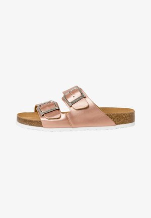 Pantolette flach - rose gold