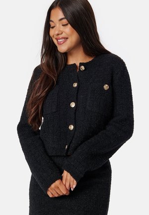 BUTTON KNITTED JACKET - Cardigan - black