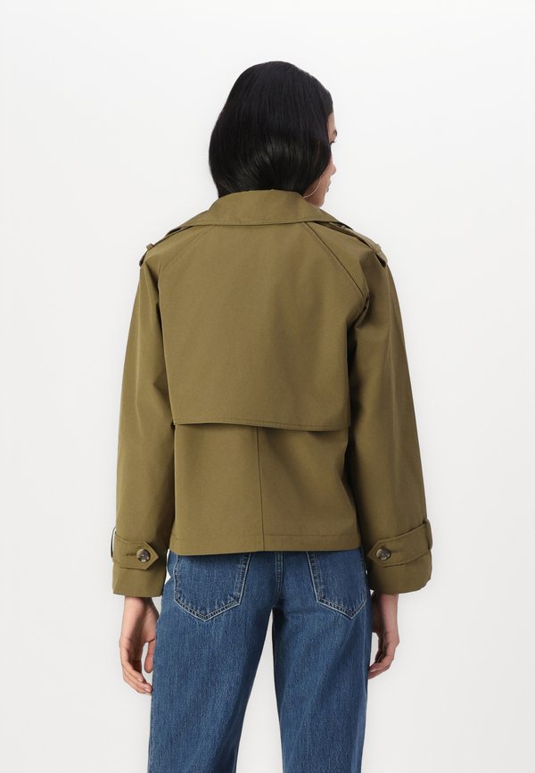 Relaxed Short Trench Coat - Summer jacket - military olive4