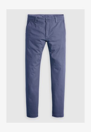 Chinos i en medelblå nyans, tillverkade av bomull, med en standard tapered passform, framfickor och en mjuk textur.