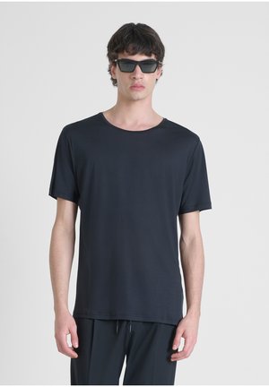 REGULAR FIT WITH PLATE - T-shirt basic - black