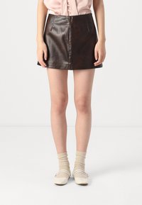 Pinko GRASS GONNA - Miniskjørt - marrone/chicco di caffe'