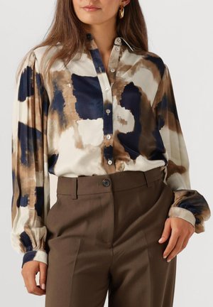 Overhemdblouse - sand/navy