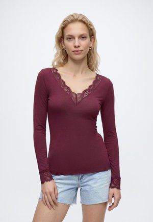 Vero Moda, VMSKYE V NECK  - Μπλούζα με μακριά μανίκια - windsor wine