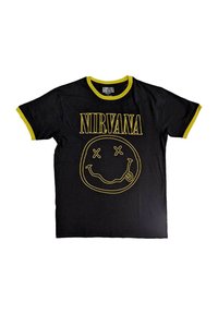 Paradiso Clothing NIRVANA OUTLINE GRUNGE FACE RINGER - Print T-shirt - black