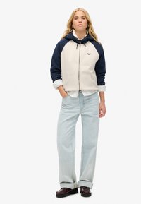 Superdry & Co ESSENTIAL BASEBALL  - Sudadera con cremallera - rich navy light oat marl