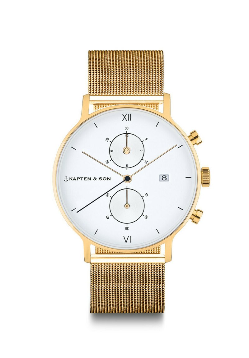 Kapten & Son CHRONO SMALL - Chronograph - gold coloured white
