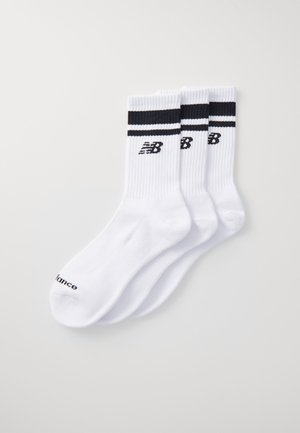 New Balance EVERYDAY STRIPE MIDCALF UNISEX 3 PACK - Socks - white/black