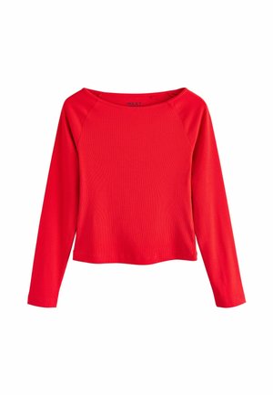 REGULAR FIT - OPEN SLASH NECK SOFT TOUCH - Langarmshirt - cherry red