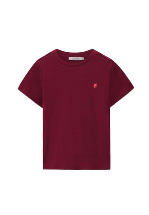 MIT STICKEREI-DETAIL  - Basic T-shirt - d.rood