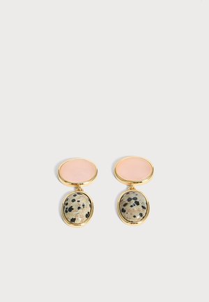 LUV AJ, THE ROSE QUARTZ PALMA STUDS - Boucles d'oreilles - gold-coloured
