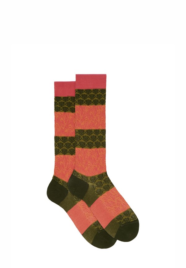 WITH WAVE AND LOTUS FLOWER PATTERN - Socken - verde