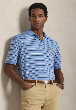CUSTOM SLIM FIT STRIPED SOFT COTTON POLO - Πόλο - sky blue multi