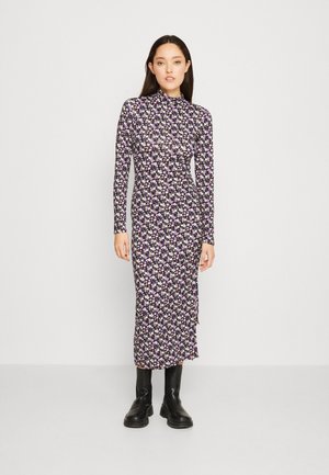 Pieces PCNALA HIGH NECK DRESS - Trikotaažkleit - black/purple