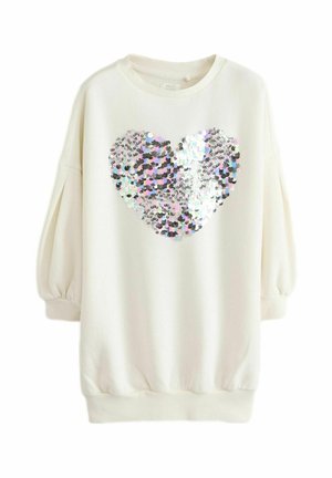 REGULAR FIT - Rochie tricotată - ecru white sequin heart