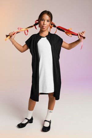 Jersey dress - black/white