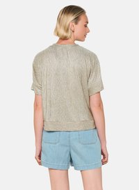 LolaLiza METALLIC RIBBED T-SHIRT - Pamata T-krekls - gold