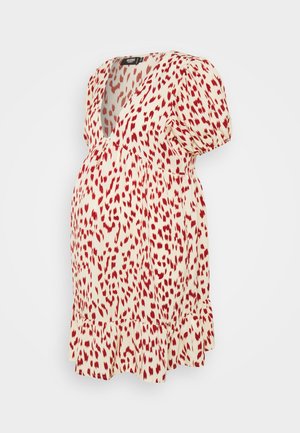 MATERNITY V NECK LEOPARD SMOCK DRESS - Sukienka z dżerseju - multi
