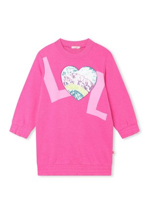 Stickad klänning - pink