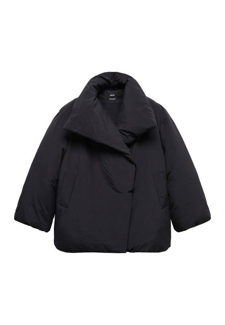 Mango Wintermantel zwart Mango Wintermantel zwart