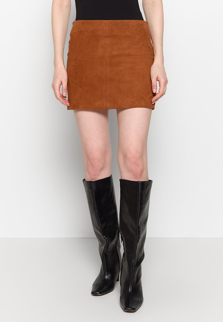 Vanessa Bruno Leren rok bruin Vanessa Bruno Leren rok bruin