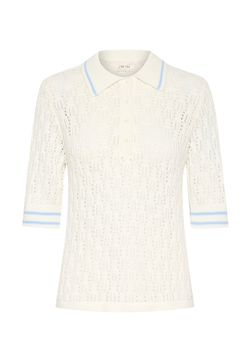 Cream Poloshirt wit