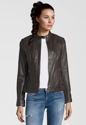 7eleven URSULA - Leather jacket - chocolate
