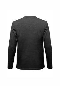 Camisa de manga larga en gris oscuro, hecha de una tela suave. Presenta un diseño sencillo con un escote redondeado y un corte estándar.