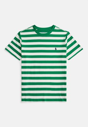 STRIPED COTTON JERSEY TEE 8-20Y - Μπλουζάκι με στάμπα - cruise green/white