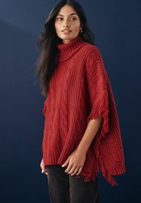 Next HIGH ROLL NECK FRINGE  - Cape - red