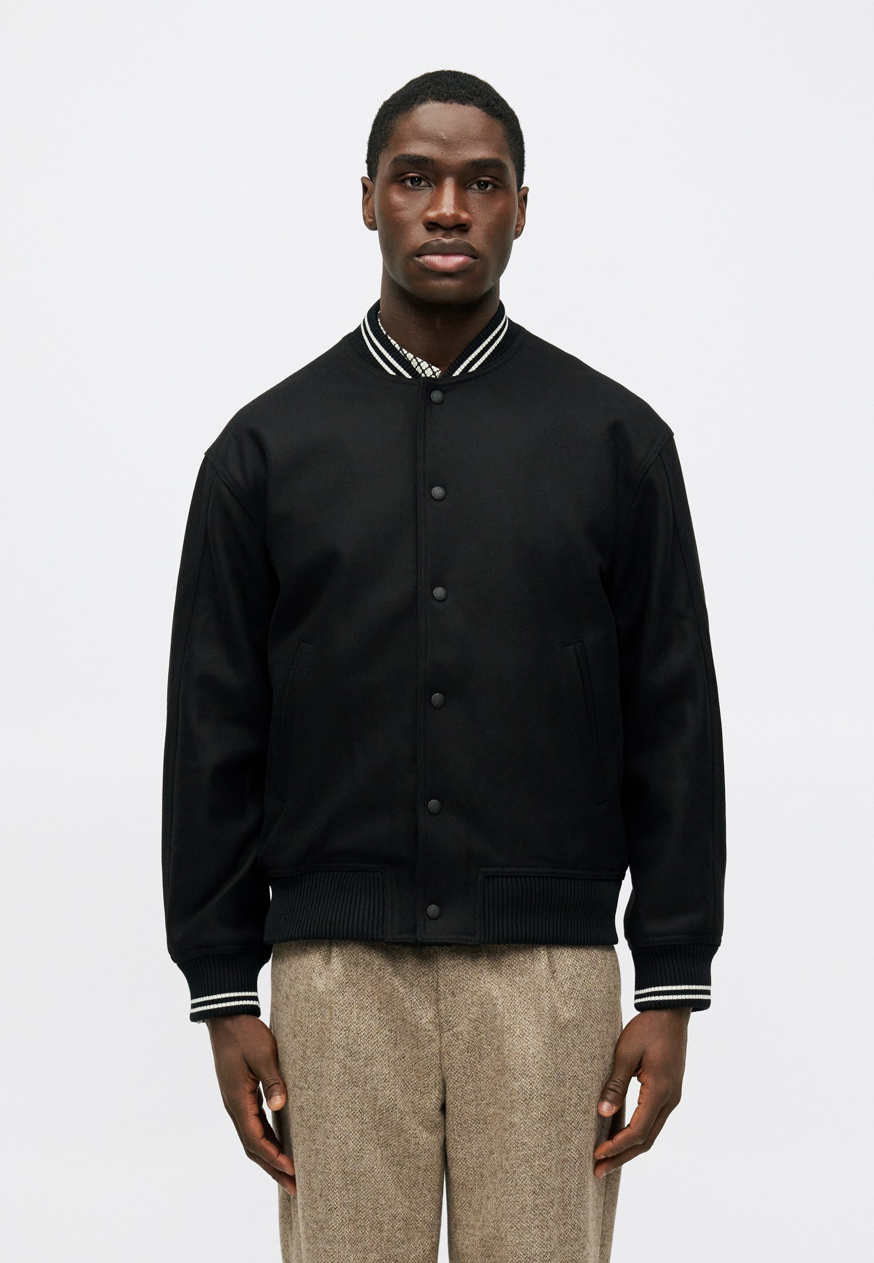 Maison Kitsuné VARSITY - Bomber Jacket - black - Zalando.co.uk
