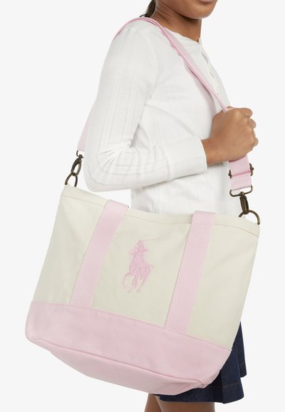 Polo Ralph Lauren PLAYER TOTE  - Velká kabelka - white/carmel pink