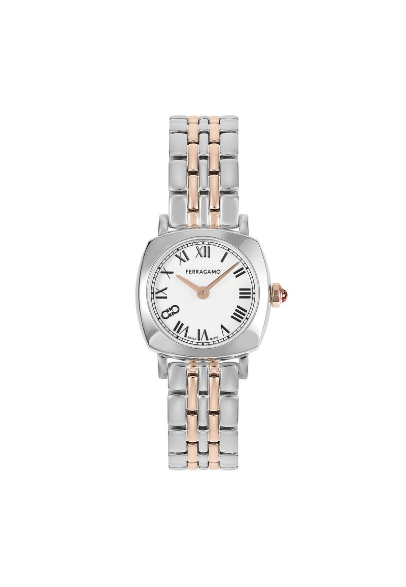 FERRAGAMO QUARTZ ANALOG KU-SOFT SQUARE 23MM - Laikrodis - silver tone rose gold coloured