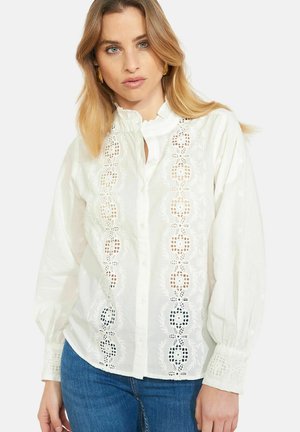 CHIC OPENWORK - Blúzka so zapínaním na gombíky - optical white