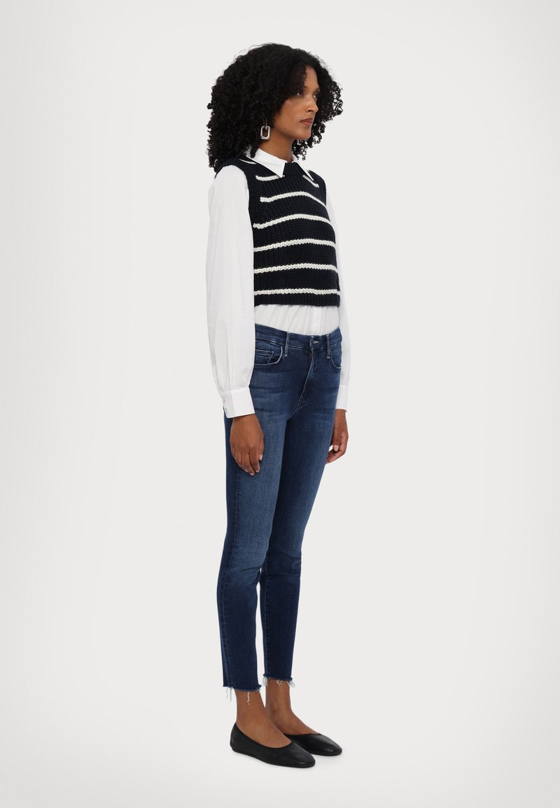 Jean Skinny Mother The Looker - Imprimé Navajo Beige - Taille 24 - Effet Frayé à La Cheville - Neuf Sans Étiquettes