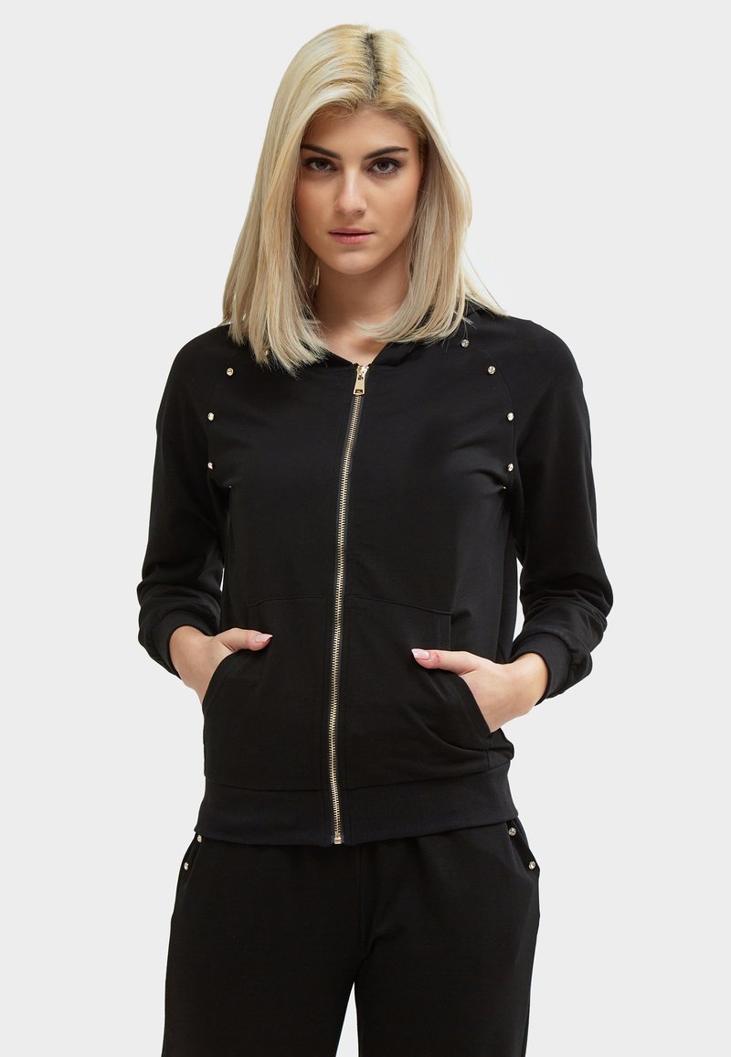 Damen Sweatshirts | INFLUENCER Sweatjacke black/schwarz - CS02766 Damen Sweatshirts | INFLUENCER Sweatjacke black/schwarz - CS02766