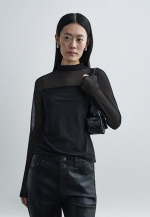 LUCA LAYER MOCKNECK - Μπλούζα με μακριά μανίκια - black
