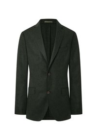 Mörkgrön, skräddarsydd blazer i ullblandning, med slagkrage, två framknappar och två sidofickor.