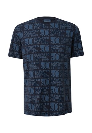s.Oliver MIT LOGO - T-shirt con stampa - navy