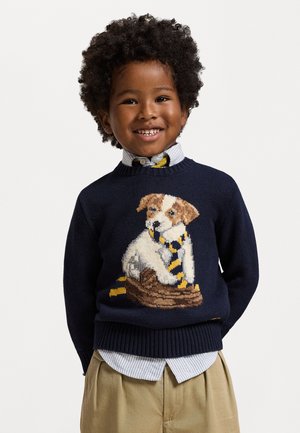 DOG INTARSIA COTTON SWEATER - Maglione - navy