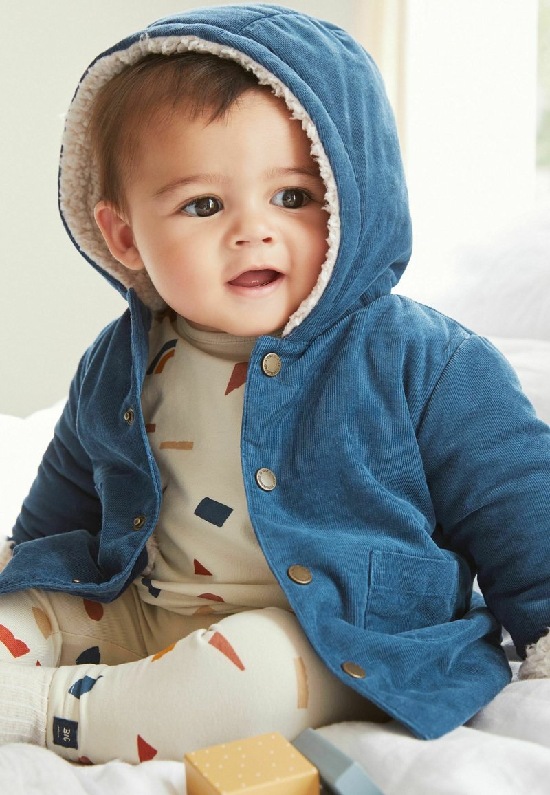 Next CORD BABY LINED HOODED JACKET Winterjacke blue/blau