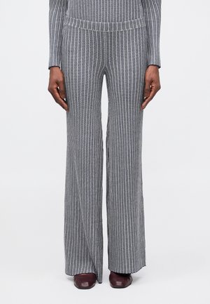LONG FLARE PANTS - Pantaloni - navy